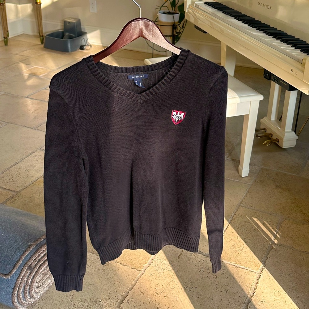 WOMENS SMALL LANDS END V NECK VINTAGE
